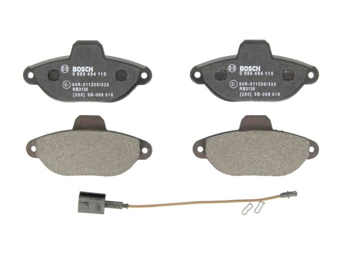 Set plăcuțe frână față , BOSCH, pentru: FIAT 500, PANDA, PANDA/HATCHBACK, PUNTO, SEICENTO / 600 0.9-1.2LPG 11.97-