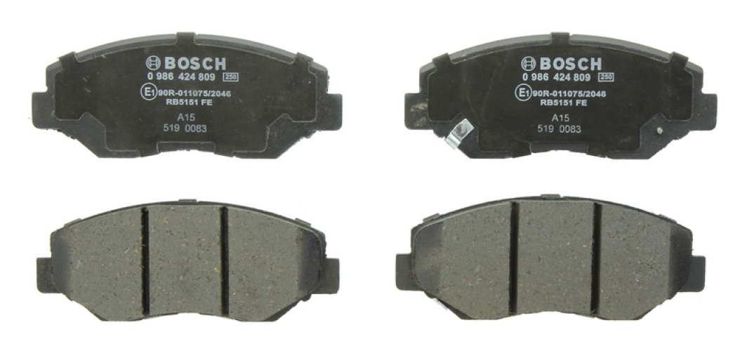 Set plăcuțe frână față , BOSCH, pentru: HONDA ACCORD VII, CIVIC X, CR-V II, ELEMENT, PILOT 1.0-3.5 09.01-