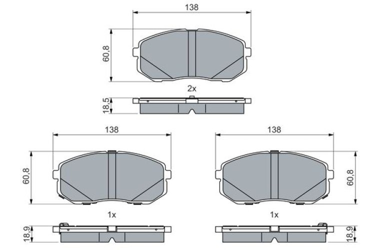 Set plăcuțe frână față , BOSCH, pentru: HYUNDAI TUCSON, TUCSON/SUV; KIA SPORTAGE IV 1.6-2.0DH 06.15-
