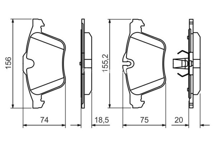 Set plăcuțe frână față , BOSCH, pentru: JAGUAR S-TYPE II, XF I, XF SPORTBRAKE, XJ, XK II 2.0-5.0 04.02-