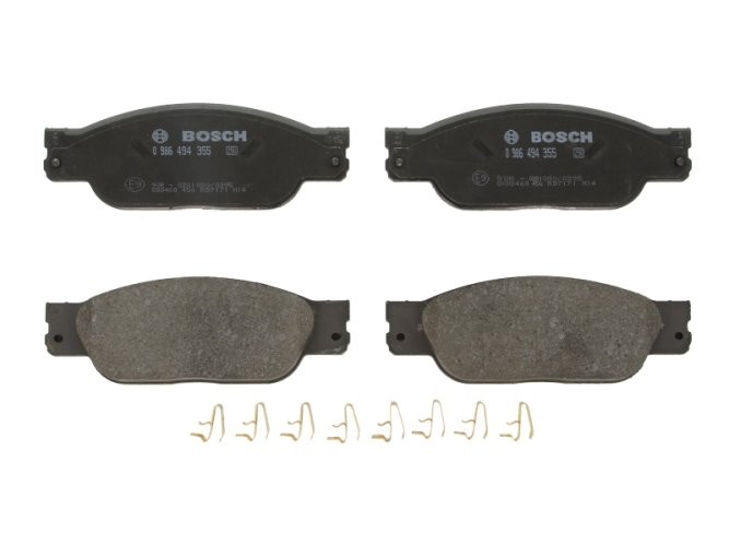 Set plăcuțe frână față , BOSCH ( cu tampon de amortizare), pentru: JAGUAR S-TYPE II, XJ 2.5-4.2 01.99-03.09