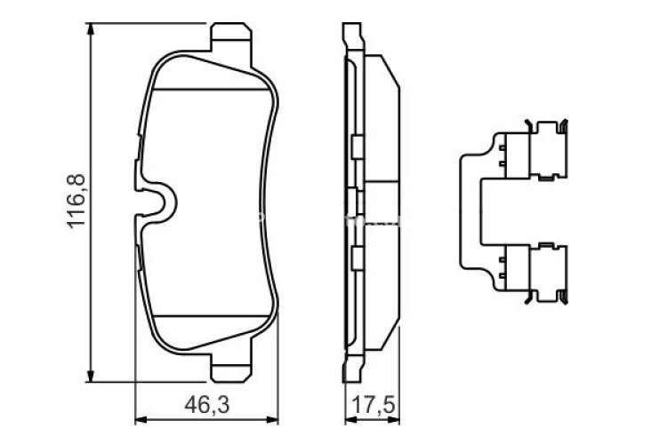Set plăcuțe frână spate , BOSCH, pentru: LAND ROVER DISCOVERY III, DISCOVERY IV, RANGE ROVER III, RANGE ROVER SPORT I 2.7D-5.0 03.02-12.18