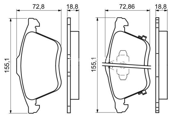 Set plăcuțe frână față , BOSCH, pentru: MAZDA 6 2.3 01.02-02.08