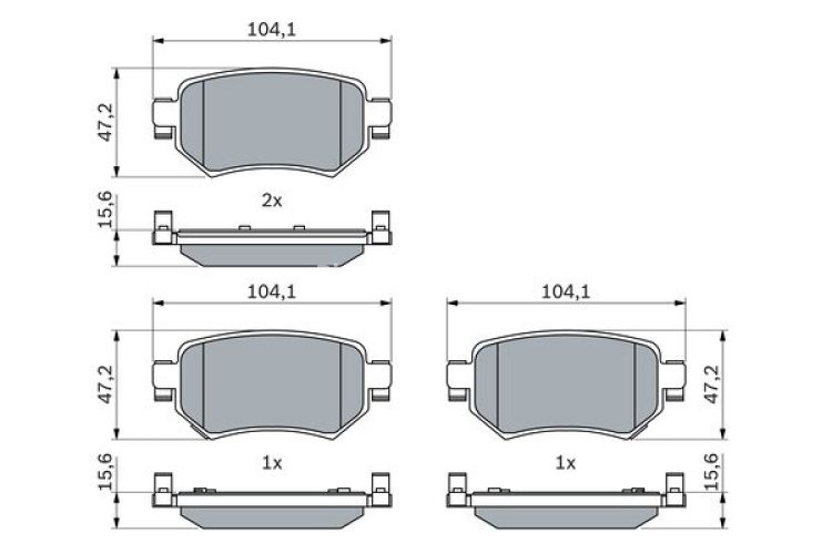 Set plăcuțe frână spate , BOSCH, pentru: MAZDA 6, 6/KOMBI 2.0/2.2D/2.5 08.12-