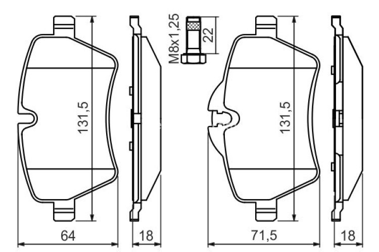 Set plăcuțe frână față , BOSCH, pentru: MINI COUNTRYMAN (R60), PACEMAN (R61) 1.6/1.6D/2.0D 08.10-10.16