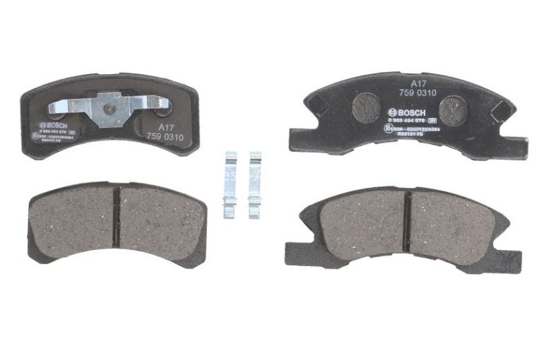 Set plăcuțe frână față , BOSCH, pentru: MITSUBISHI MIRAGE / SPACE STAR VI, MIRAGE VI 1.0/1.2/1.2LPG 05.12-