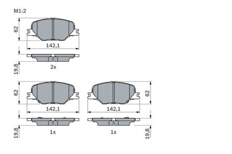 Set plăcuțe frână față , BOSCH, pentru: OPEL INSIGNIA B, INSIGNIA B COUNTRY, INSIGNIA B GRAND SPORT 1.5-2.0D 03.17-