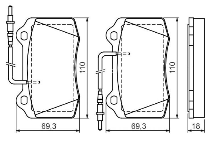 Set plăcuțe frână față , BOSCH, pentru: PEUGEOT 406 2.2/2.2D/3.0 03.97-12.04