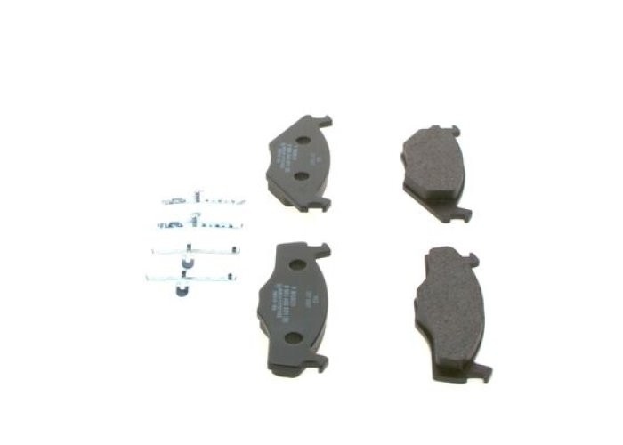 Set plăcuțe frână față , BOSCH, pentru: SEAT CORDOBA, IBIZA II; VW GOLF I, GOLF II, JETTA II, PASSAT B1, PASSAT B2, POLO, SANTANA, SCIROCCO 1.0-2.2 05.73-10.02
