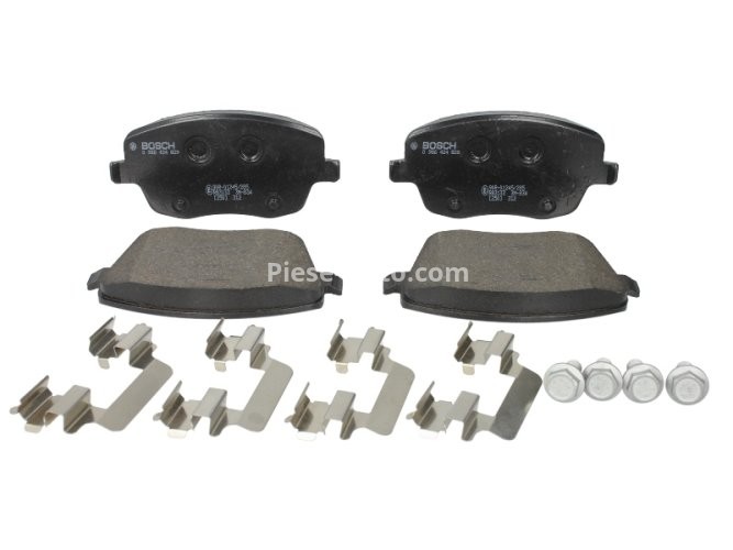 Set plăcuțe frână față , BOSCH, pentru: SEAT CORDOBA, IBIZA III; SKODA FABIA I, FABIA I PRAKTIK, FABIA II, ROOMSTER, ROOMSTER PRAKTIK; VW POLO, POLO III CLASSIC, POLO IV 1.0-2.0 08.99-