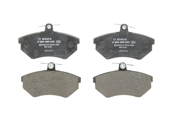 Set plăcuțe frână față , BOSCH, pentru: SEAT CORDOBA, IBIZA II, INCA, TOLEDO I; VW GOLF II, GOLF III, JETTA II, PASSAT B2, PASSAT B3/B4, SCIROCCO 1.0-2.8 01.81-11.03