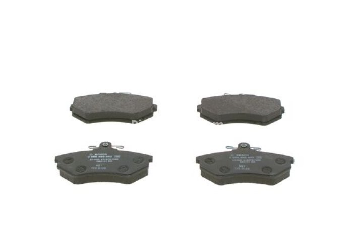 Set plăcuțe frână față , BOSCH, pentru: SEAT CORDOBA, IBIZA II, INCA, TOLEDO I; VW GOLF II, GOLF III, JETTA II, PASSAT B2, PASSAT B3/B4, SCIROCCO 1.0-2.8 01.81-11.03