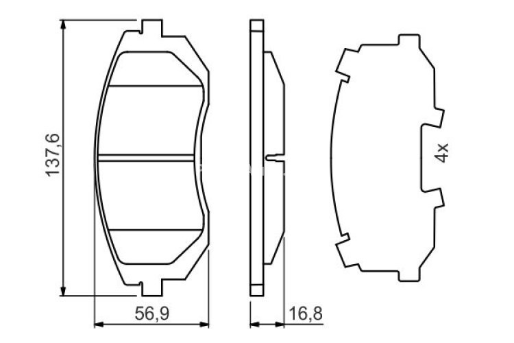 Set plăcuțe frână față , BOSCH, pentru: SUBARU FORESTER, IMPREZA, LEGACY IV, LEGACY V, OUTBACK 1.5-3.0 12.00-12.14