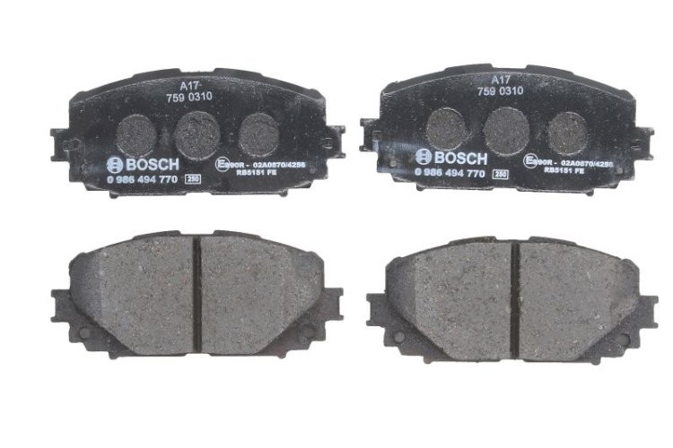 Set plăcuțe frână față , BOSCH, pentru: TOYOTA RACTIS, VERSO S, YARIS, YARIS / VIOS, YARIS/HATCHBACK 1.0-1.8 08.05-