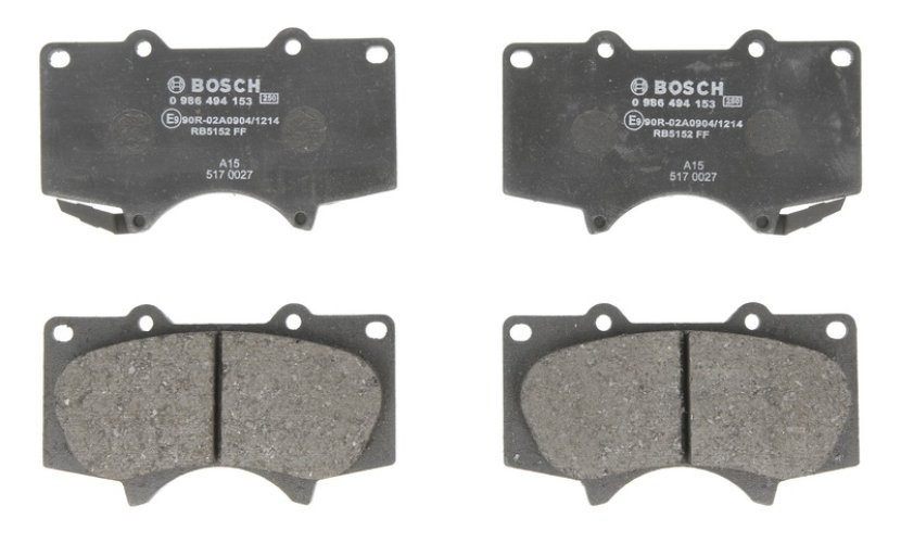 Set plăcuțe frână față , BOSCH, pentru: TOYOTA 4 RUNNER IV, FJ CRUISER, HILUX, HILUX VII, HILUX VIII, LAND CRUISER, LAND CRUISER PRADO, SEQUOIA 2.4D-4.7 09.00- MITSUBISHI PAJERO IV; 