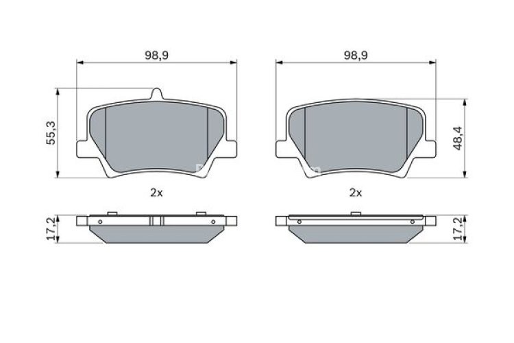Set plăcuțe frână spate , BOSCH ( cu tampon de amortizare), pentru: VOLVO XC40 1.5-Electric 10.17-