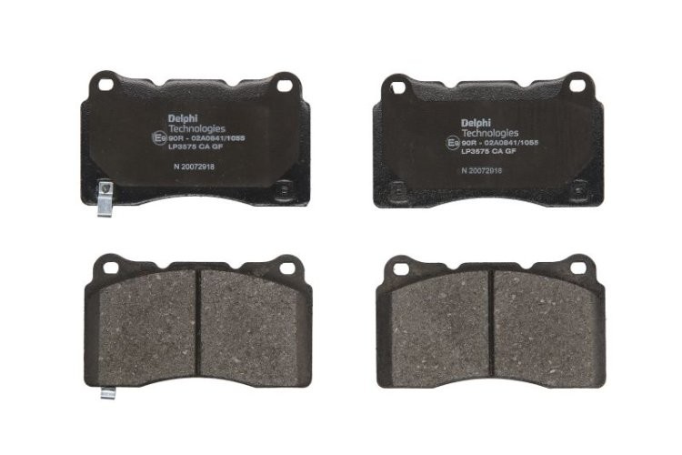 Set plăcuțe frână față, DELPHI , pentru: ALFA ROMEO 147, 156, 159, 166, BRERA, GIULIETTA, GT, SPIDER; DODGE VIPER; HONDA CIVIC IX, CIVIC X, CIVIC XI; LANCIA KAPPA 1.4-8.4 10.94-
