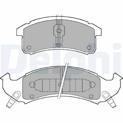 Set plăcuțe frână spate, DELPHI , pentru: BUICK LESABRE, PARK AVENUE, RIVIERA; CADILLAC ALLANTE, DEVILLE, ELDORADO, FLEETWOOD, SEVILLE, SEVILLE II; CHEVROLET CAMARO, LUMINA APV 2.3-5.7 07.89-12.05