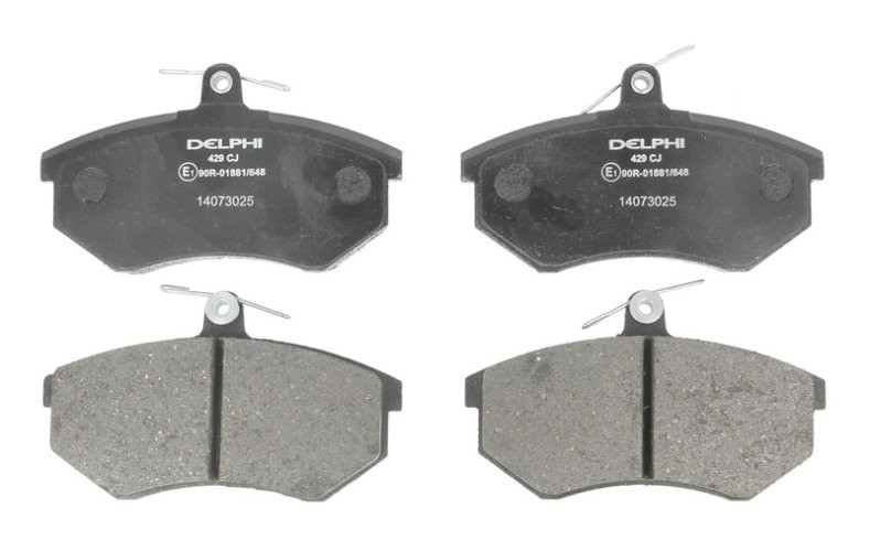 Set plăcuțe frână față, DELPHI , pentru: AUDI 100 C2, 100 C3, 80 B2, 80 B3, 80 B4, 90 B2, 90 B3, A4 B5, CABRIOLET B3, COUPE B3; CHERY A3, COWIN 5; SEAT CORDOBA, CORDOBA VARIO/KOMBI 1.4-2.9 03.77-