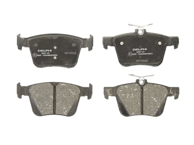 Set plăcuțe frână spate, DELPHI , pentru: AUDI A3, A8 D4, Q3, TT; SEAT LEON, TARRACO; SKODA KODIAQ, SUPERB III; VW ARTEON, ARTEON SHOOTING BRAKE, ATLAS, EOS, GOLF ALLTRACK VII 1.0-4.2D 05.09-