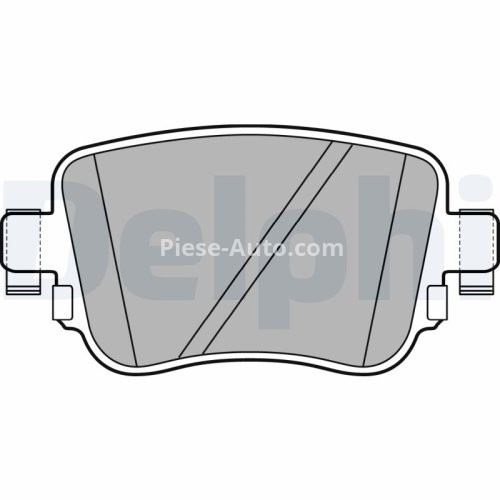 Set plăcuțe frână spate, DELPHI (cu accesorii; cu un tampon de amortizare), pentru: AUDI A1, Q3; SEAT ALHAMBRA, LEON, LEON SC, LEON ST, LEON ST/KOMBI; SKODA OCTAVIA III, OCTAVIA IV 1.0-2.5 01.11-
