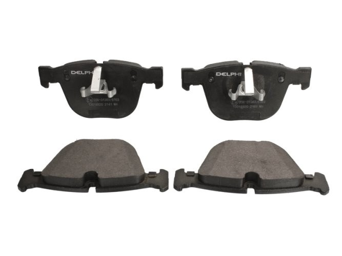 Set plăcuțe frână spate, DELPHI (cu un tampon de amortizare), pentru: BMW 5 GRAN TURISMO (F07), 7 (F01, F02, F03, F04) 2.0-6.0 02.08-02.17