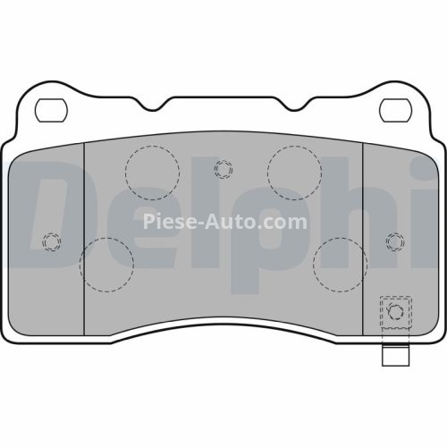 Set plăcuțe frână față, DELPHI (cu accesorii; cu un tampon de amortizare), pentru: CHRYSLER 300C; DODGE CHALLENGER, CHARGER, VIPER 1.6-Electric 01.98-