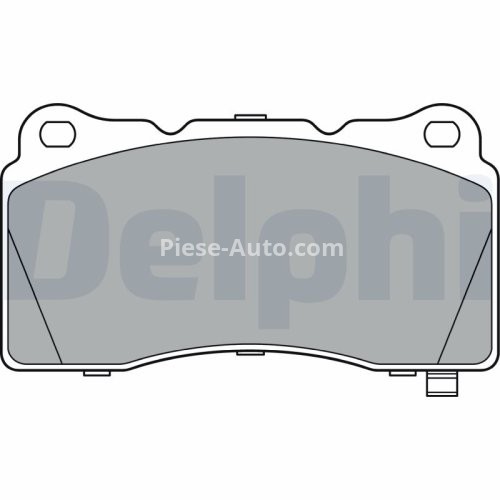 Set plăcuțe frână față, DELPHI (cu accesorii; cu un tampon de amortizare), pentru:  CHRYSLER 300C; DODGE CHALLENGER, CHARGER, VIPER 1.6-Electric 01.03- CADILLAC ATS; CHEVROLET CAMARO, CORVETTE;