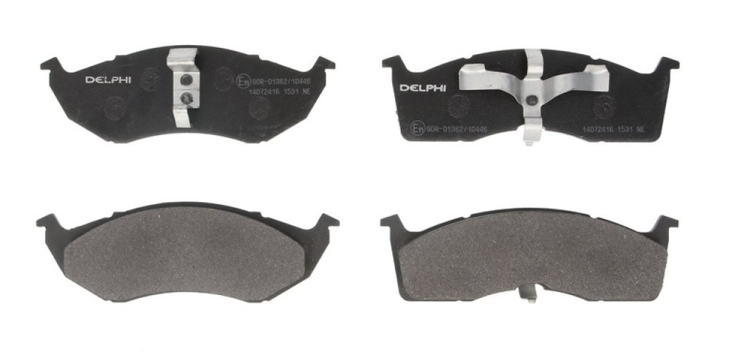 Set plăcuțe frână față, DELPHI , pentru: CHRYSLER 300M, CARAVAN, CONCORDE, GRAND VOYAGER III, NEON, NEON II, NEW YORKER, VISION, VOYAGER I, VOYAGER II, VOYAGER III, VOYAGER IV 1.6-3.8 10.87-