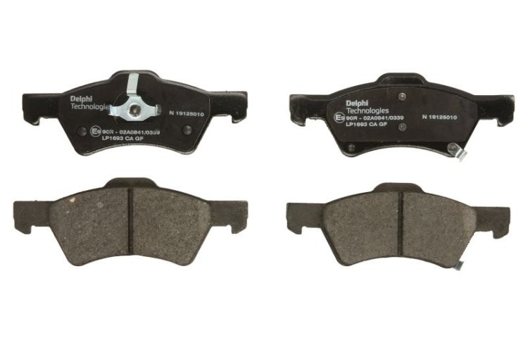 Set plăcuțe frână față, DELPHI , pentru: CHRYSLER RAM, VOYAGER III, VOYAGER IV; DODGE CARAVAN; JEEP CHEROKEE 2.4-3.8 01.95-07.09