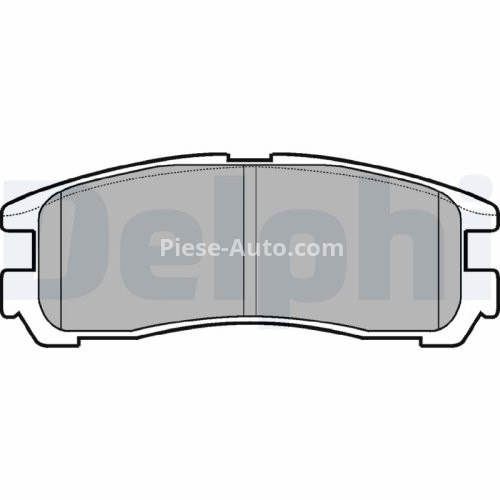 Set plăcuțe frână spate, DELPHI , pentru: CHRYSLER SEBRING; HYUNDAI GALLOPER II, SANTAMO; MITSUBISHI 3000 GT, ECLIPSE II, ECLIPSE III, ECLIPSE IV, GALANT IX, GALANT V, GALANT VII 1.8-3.8 07.85-