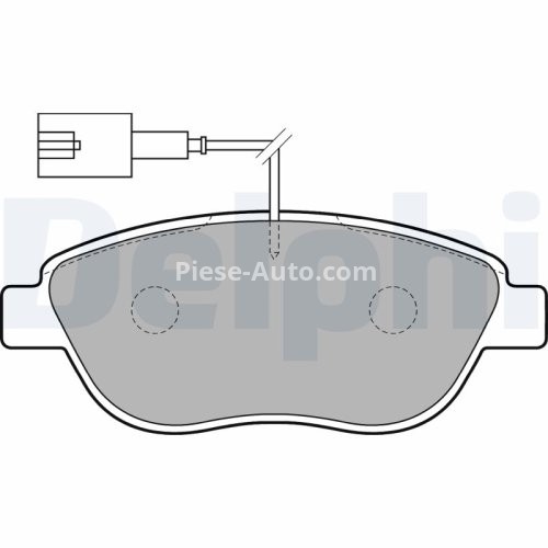 Set plăcuțe frână față, DELPHI , pentru: CITROEN C4, C4 I; FIAT BRAVO II, DOBLO, DOBLO CARGO, DOBLO/MINIVAN, FIORINO, FIORINO/MINIVAN, GRANDE PUNTO, IDEA 1.2-2.0D 04.99-