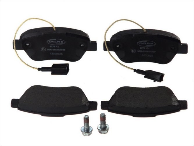 Set plăcuțe frână față, DELPHI , pentru: CITROEN E-MEHARI, NEMO, NEMO/MINIVAN; FIAT 500, FIORINO, FIORINO/MINIVAN, LINEA, PUNTO, PUNTO/HATCHBACK, QUBO; PEUGEOT BIPPER 0.9-Electric 06.07-