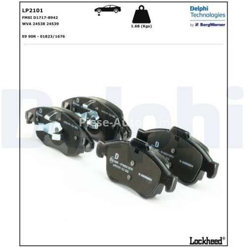 Set plăcuțe frână față, DELPHI , pentru: DS DS 4; CITROEN BERLINGO, BERLINGO MULTISPACE, BERLINGO/MINIVAN, C4 GRAND PICASSO I, C4 I, C4 II, C4 PICASSO I, DS4, DS5; PEUGEOT 5008 1.2-Electric 07.06-