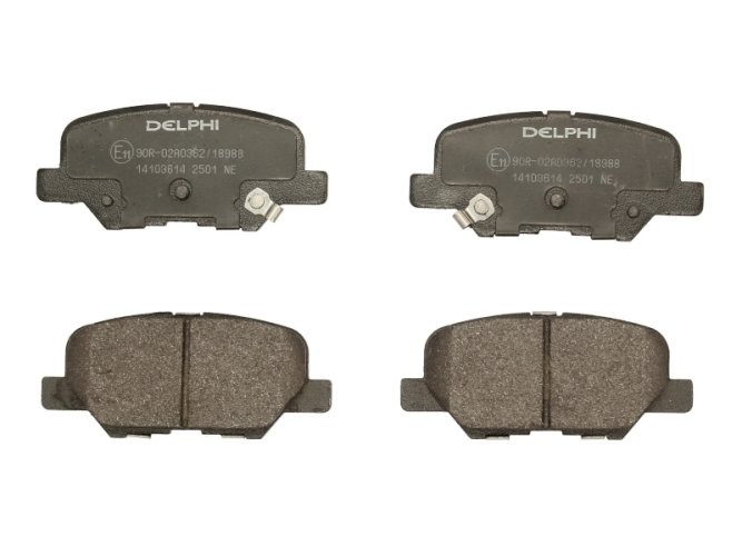 Set plăcuțe frână spate, DELPHI (cu un tampon de amortizare), pentru: CITROEN C4 AIRCROSS; MAZDA 6, 6/KOMBI; MITSUBISHI ASX, OUTLANDER III; PEUGEOT 4008 1.6-2.5 02.10-