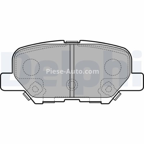 Set plăcuțe frână spate, DELPHI (cu un tampon de amortizare), pentru: CITROEN C4 AIRCROSS; MAZDA 6, 6/KOMBI; MITSUBISHI ASX, OUTLANDER III; PEUGEOT 4008 1.6-2.5 02.10-