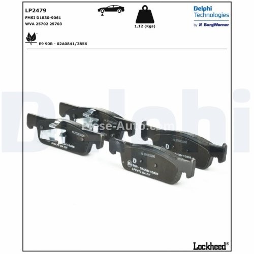 Set plăcuțe frână față, DELPHI , pentru: DACIA LOGAN II, LOGAN MCV II, SANDERO, SANDERO II; RENAULT CLIO IV, CLIO IV/HATCHBACK, CLIO IV/KOMBI, LOGAN I, LOGAN/STEPWAY II 0.9-Electric 06.08-