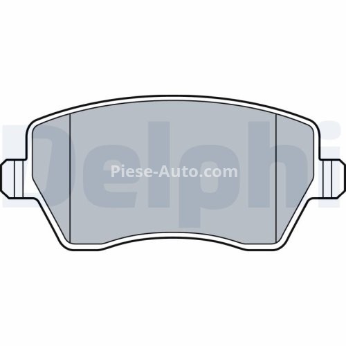 Set plăcuțe frână față, DELPHI (cu un tampon de amortizare), pentru: DACIA DUSTER; NISSAN MICRA III, MICRA IV, MICRA V, NOTE; RENAULT CLIO IV; SUZUKI SWIFT III 0.9-1.6 01.03-