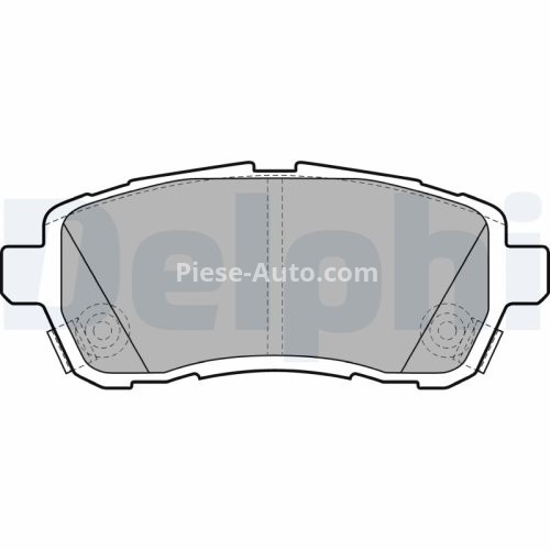 Set plăcuțe frână față, DELPHI (cu accesorii; fara saiba), pentru: DAIHATSU MATERIA; FORD FIESTA VI; MAZDA 2; SUZUKI SWIFT IV, SWIFT V 1.0-1.6D 10.06-