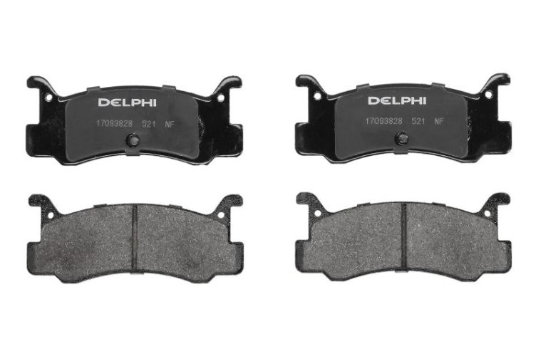 Set plăcuțe frână spate, DELPHI , pentru: DAIHATSU CHARADE IV, GRAN MOVE; MAZDA 323 C IV, 323 F IV, 323 III, 323 S IV, MX-3 1.1-1.8 08.85-