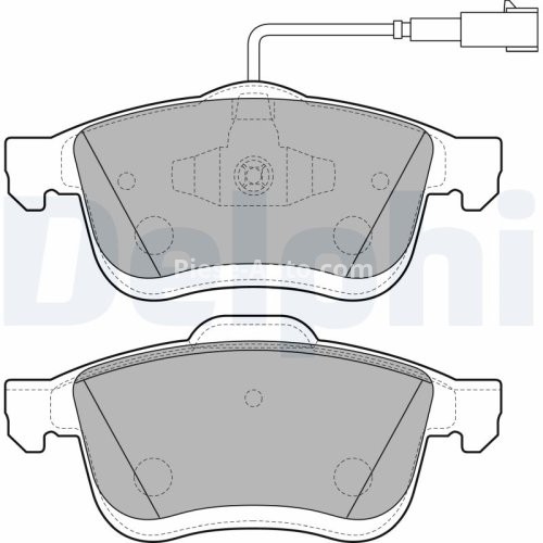 Set plăcuțe frână față, DELPHI , pentru: FIAT DOBLO, DOBLO CARGO; LANCIA DELTA III; OPEL COMBO TOUR, COMBO/MINIVAN 1.3D-2.0D 09.08-