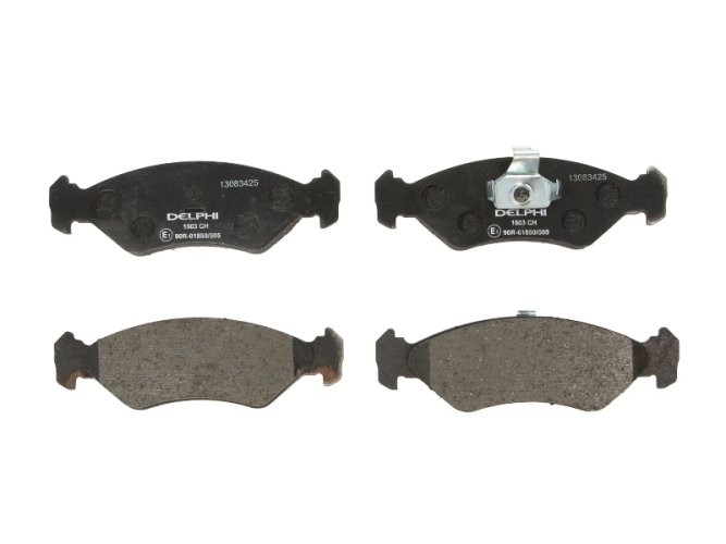 Set plăcuțe frână față, DELPHI , pentru: FORD COURIER, FIESTA III, FIESTA IV, FIESTA V, FIESTA/HATCHBACK, FIESTA/MINIVAN, KA; MAZDA 121 III, 121 III/HATCHBACK 1.0-1.8D 03.89-11.08