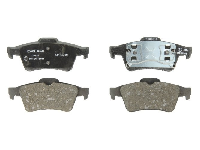 Set plăcuțe frână spate, DELPHI , pentru: VOLVO C30, C70 II, S40 II, V50; FORD FOCUS C-MAX, TOURNEO CONNECT, TOURNEO COURIER B460, TRANSIT CONNECT; FORD USA FOCUS; NISSAN PRIMERA 1.6-3.5 10.99-