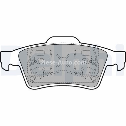 Set plăcuțe frână spate, DELPHI , pentru: VOLVO C30, C70 II, S40 II, V50; FORD FOCUS C-MAX, TOURNEO CONNECT, TOURNEO COURIER B460, TRANSIT CONNECT; FORD USA FOCUS; NISSAN PRIMERA 1.6-3.5 10.99-