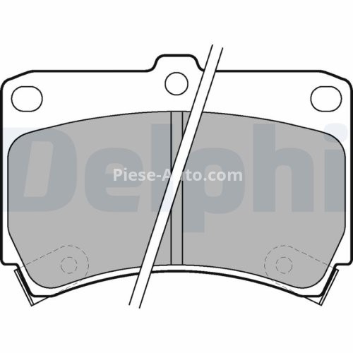 Set plăcuțe frână față, DELPHI , pentru: KIA AVELLA, RIO I; MAZDA 121 II, 323 C IV, 323 C V, 323 F IV, 323 F V, 323 P V, 323 S IV, 323 S V, DEMIO, MX-3 1.1-1.8 06.89-02.05