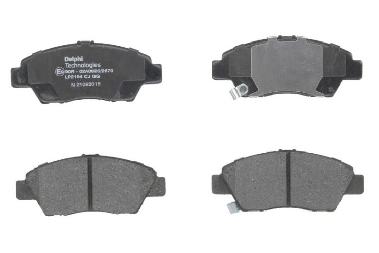 Set plăcuțe frână față, DELPHI , pentru: HONDA CITY V, CIVIC VIII, CR-Z, INSIGHT, JAZZ III, JAZZ IV, JAZZ V 1.2-1.5H 01.06-