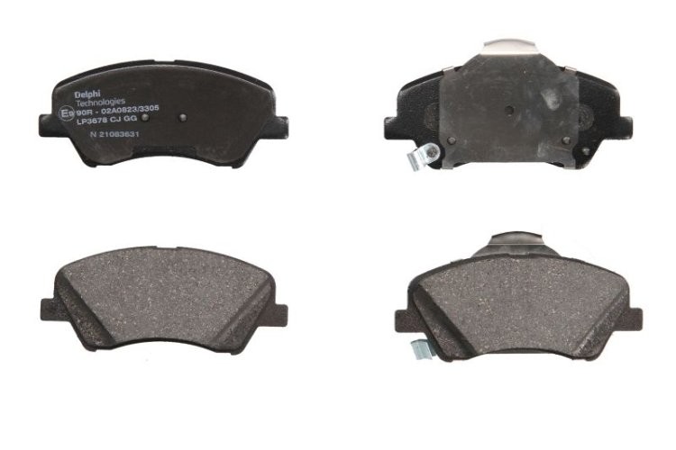 Set plăcuțe frână față, DELPHI , pentru: HYUNDAI ACCENT V, BAYON, I20 III, SOLARIS; KIA RIO IV, STONIC 1.0-1.6D 01.17-