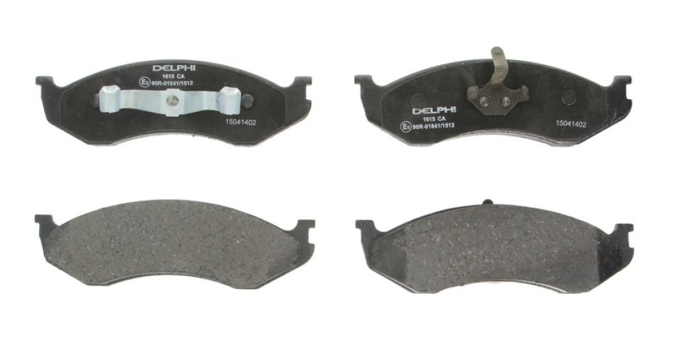 Set plăcuțe frână față, DELPHI , pentru: JEEP CHEROKEE, COVWCHE, GRAND CHEROKEE I, WRANGLER I, WRANGLER II, WRANGLER III; KIA CARNIVAL I 2.1D-5.9 10.84-