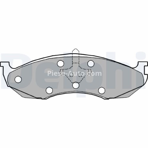 Set plăcuțe frână față, DELPHI , pentru: JEEP CHEROKEE, COVWCHE, GRAND CHEROKEE I, WRANGLER I, WRANGLER II, WRANGLER III; KIA CARNIVAL I 2.1D-5.9 10.84-
