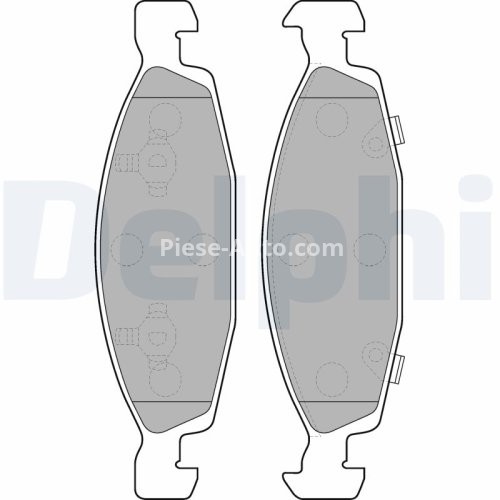 Set plăcuțe frână față, DELPHI , pentru: JEEP CHEROKEE, GRAND CHEROKEE I, GRAND CHEROKEE II 2.7D-4.7 09.91-09.05